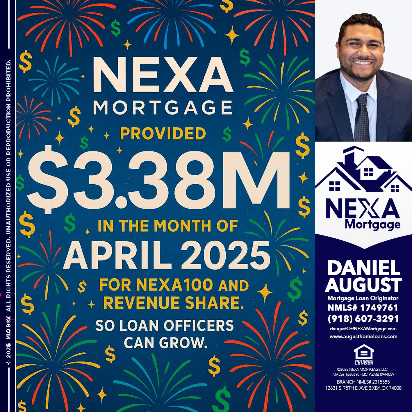 $3.38M - Daniel August -Mortgage Loan Officer