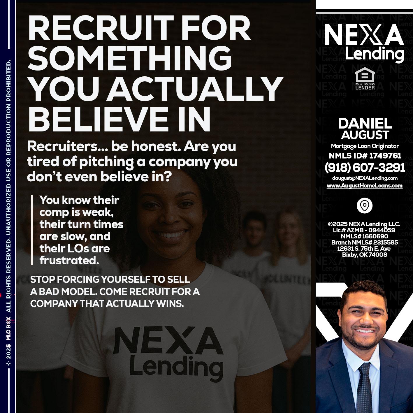 RECRUITING - Daniel August -Mortgage Loan Officer