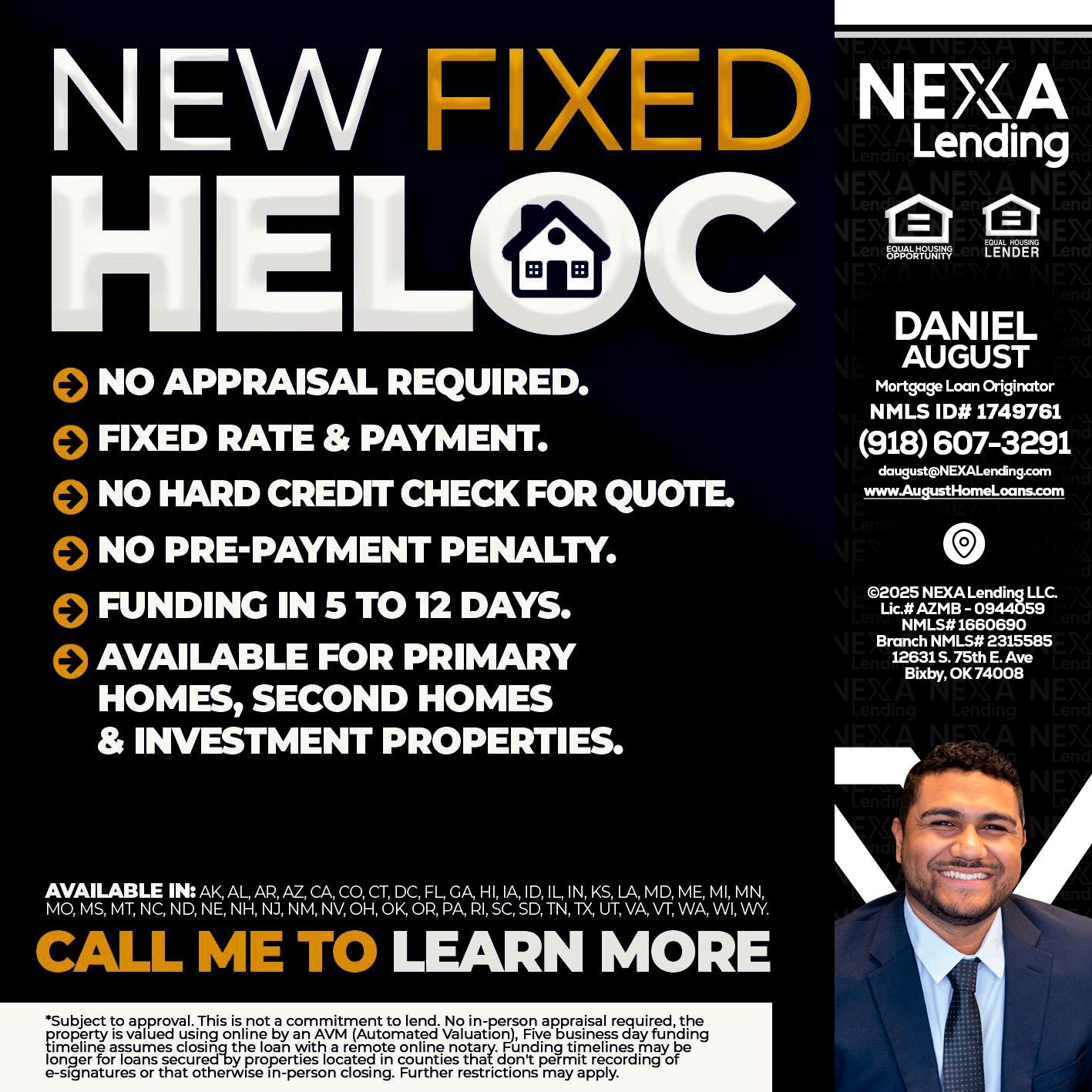 HELOC - Daniel August -Mortgage Loan Officer