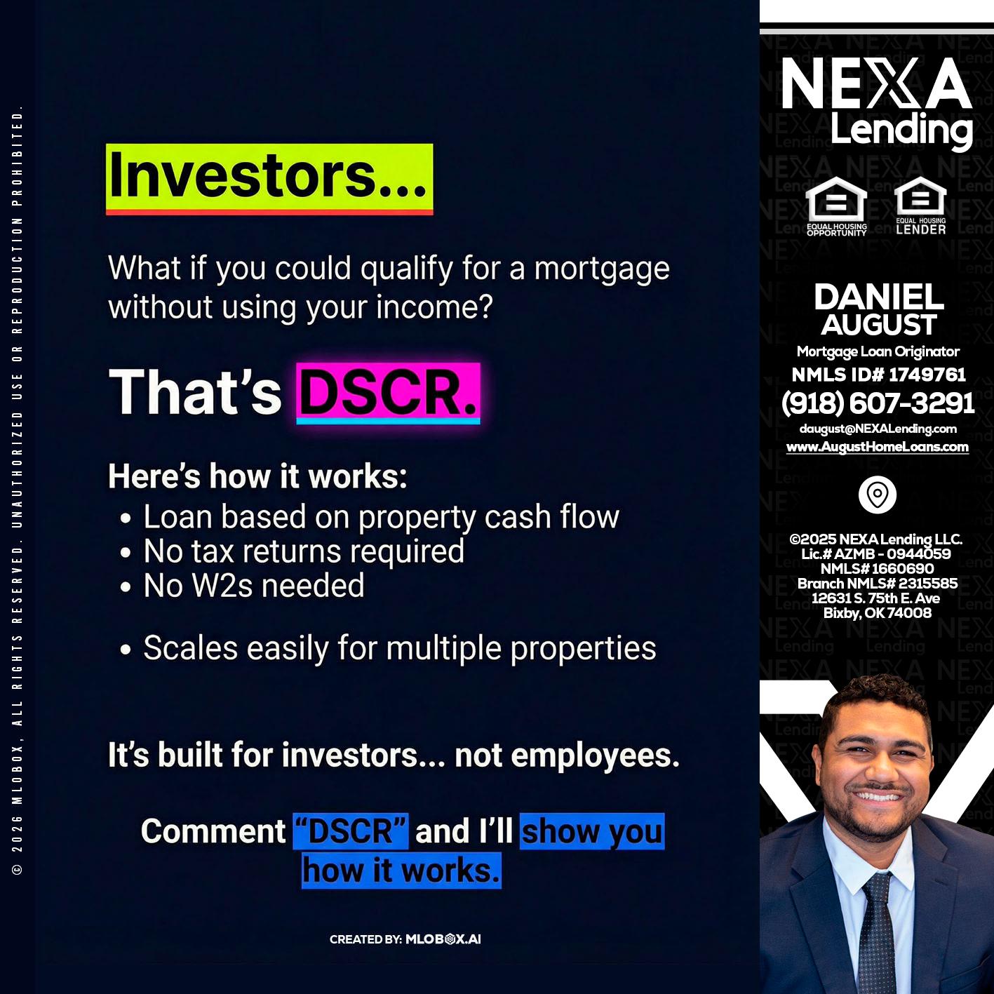 INVESTORS - Daniel August -Mortgage Loan Officer